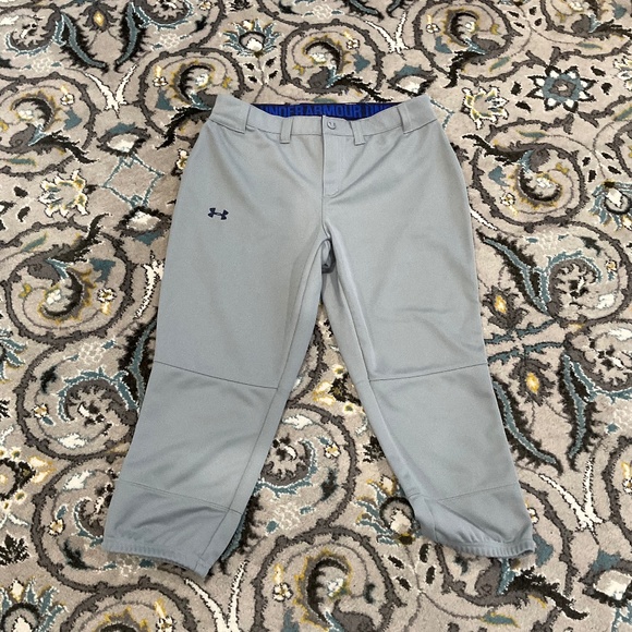 Under Armour Women's Gray Softball Pants, Size M - Picture 1 of 4